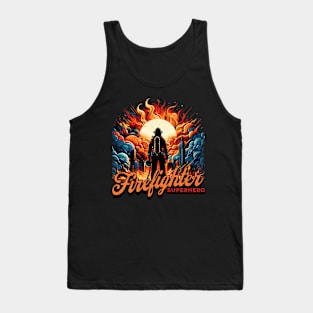 Firefighter Superhero Untold Heroes Design Tank Top